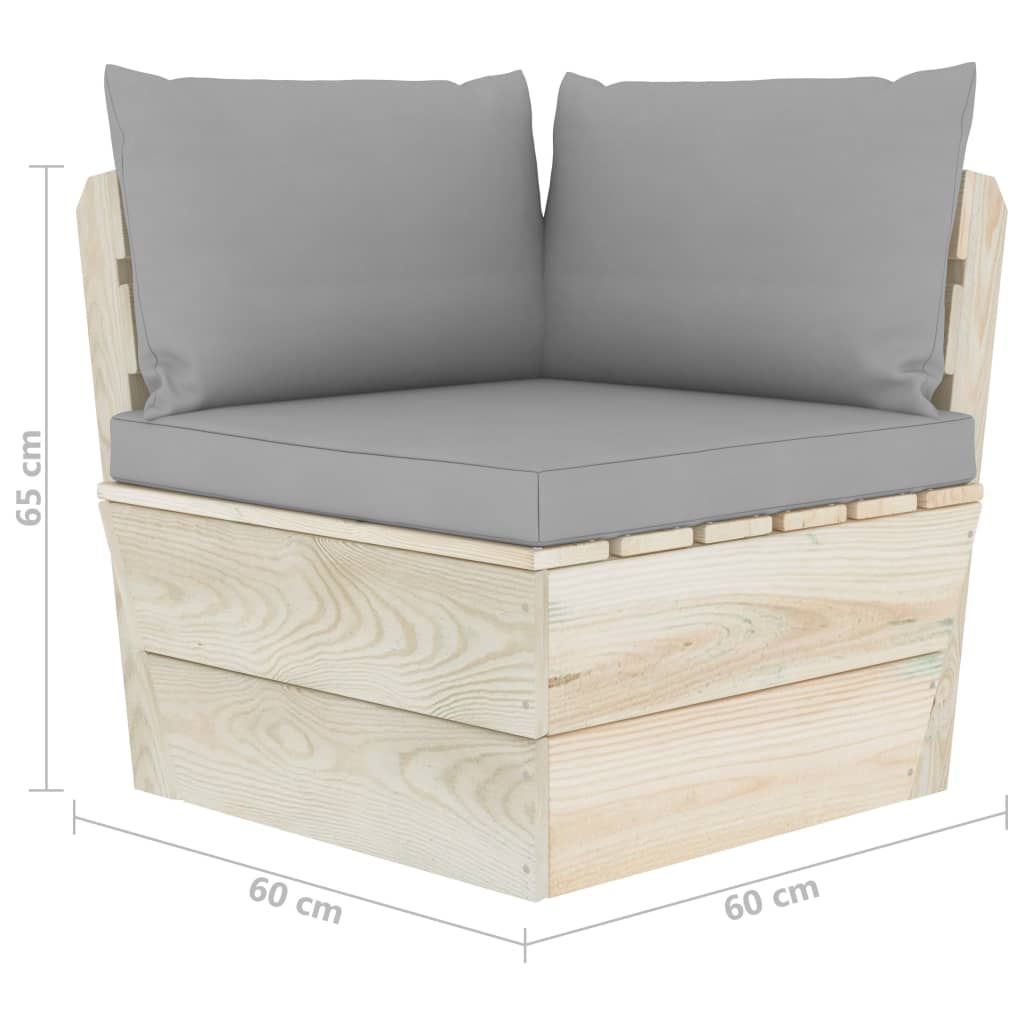 Divano da Giardino a 2 Posti su Pallet con Cuscini Legno Abete | homemem39