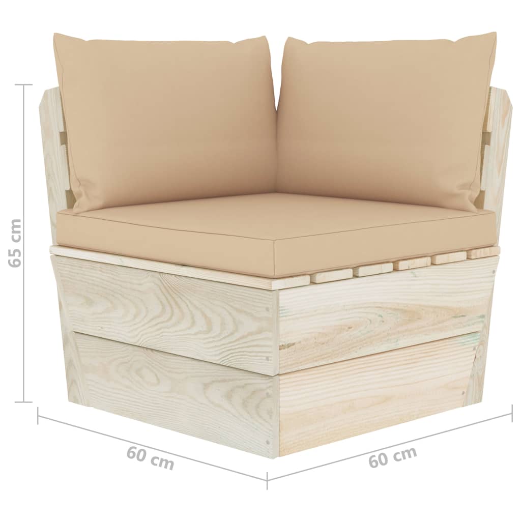 Divano da Giardino a 2 Posti su Pallet con Cuscini Legno Abete | homemem39