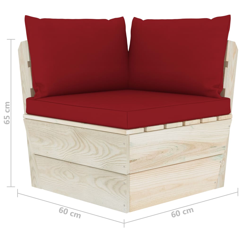 Divano da Giardino a 2 Posti su Pallet con Cuscini Legno Abete | homemem39