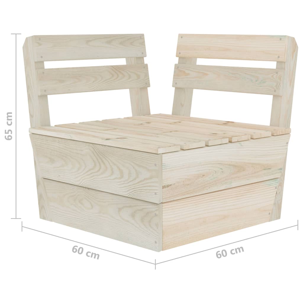 Divano da Giardino a 2 Posti su Pallet Legno Abete Impregnato | homemem39