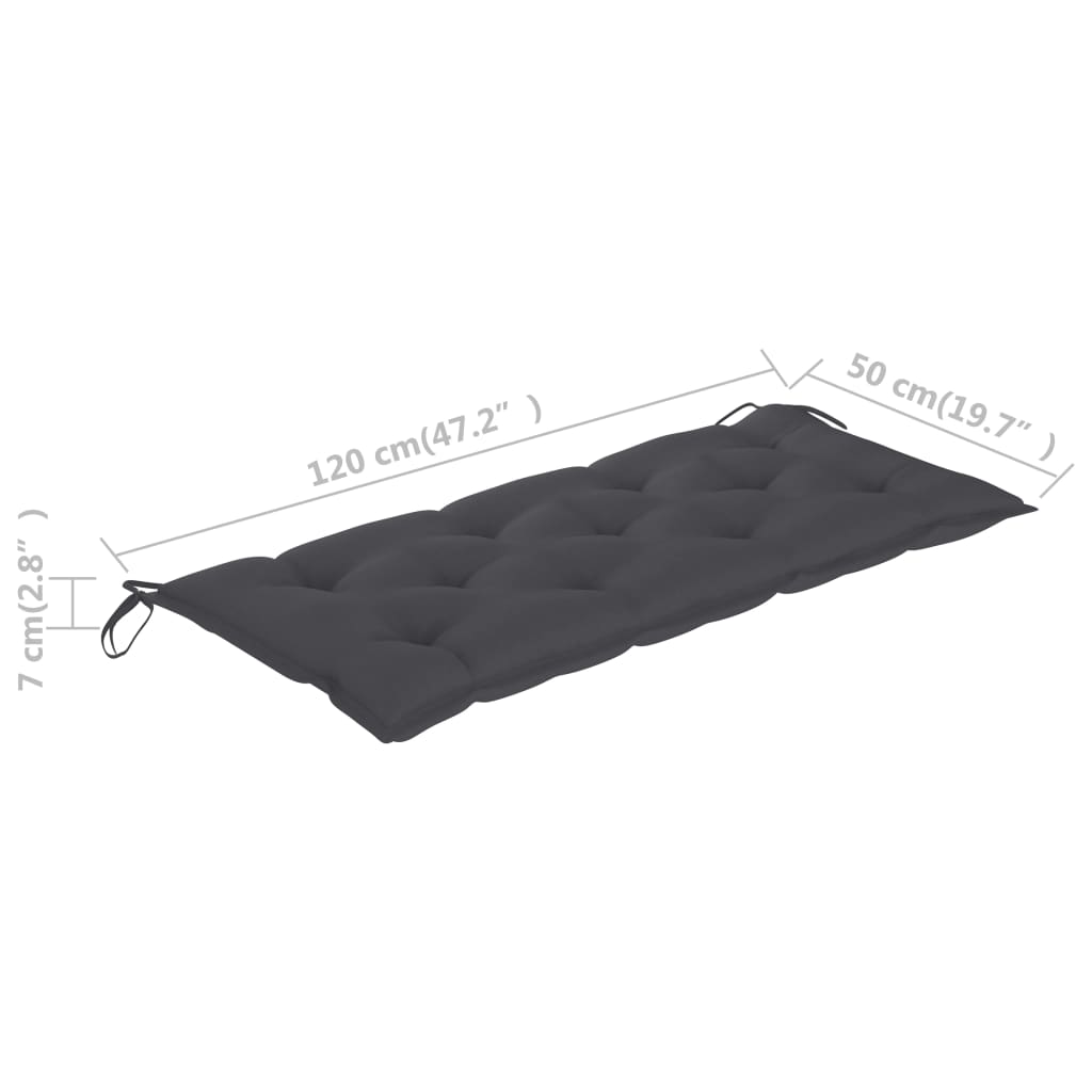Panca da Giardino con Cuscino 120 cm in Massello di Acacia | homemem39