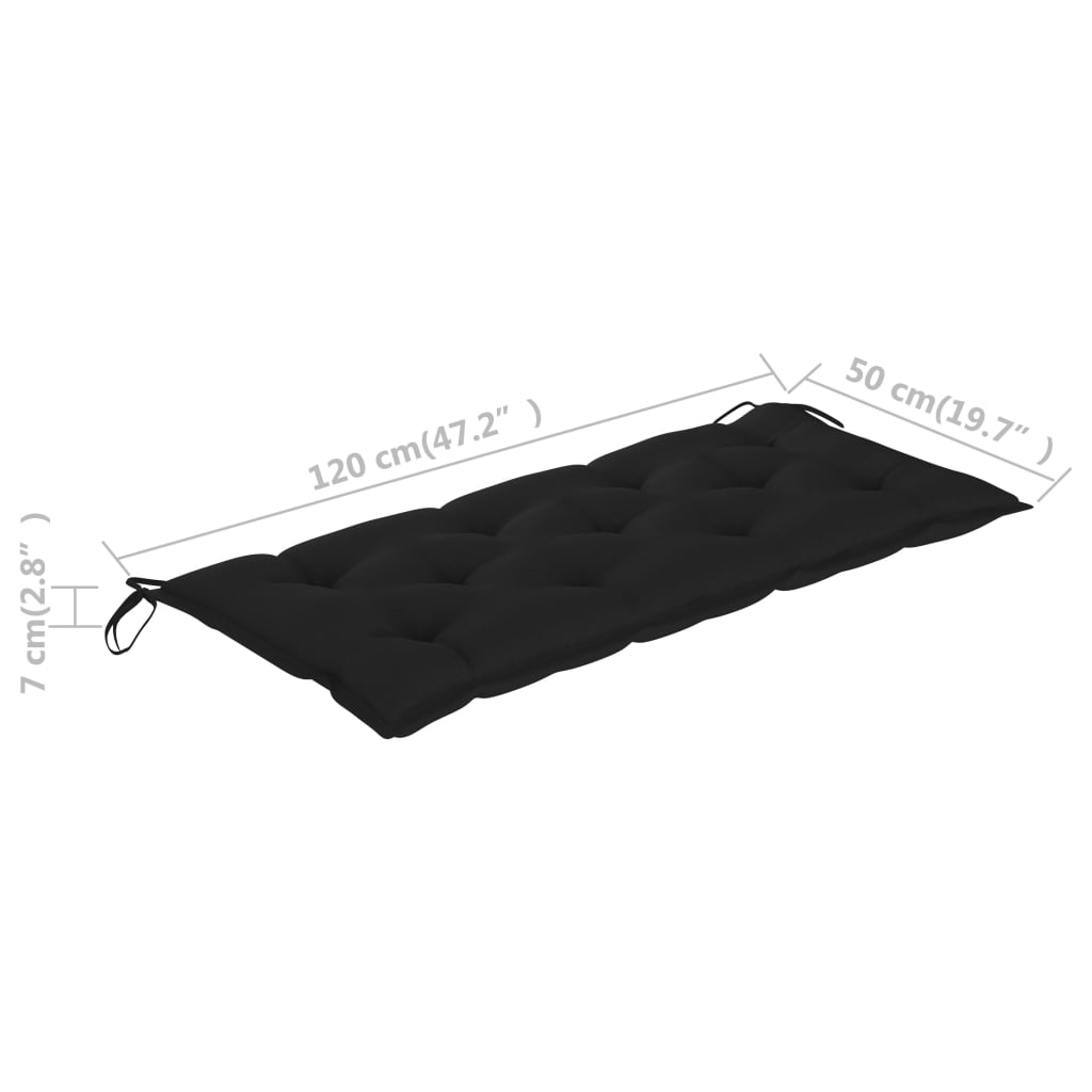 Panca da Giardino con Cuscino 120 cm in Massello di Acacia