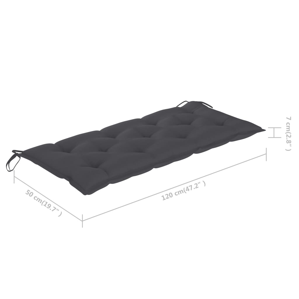 Panca da Giardino Pieghevole con Cuscino 118 cm in Bambù | homemem39