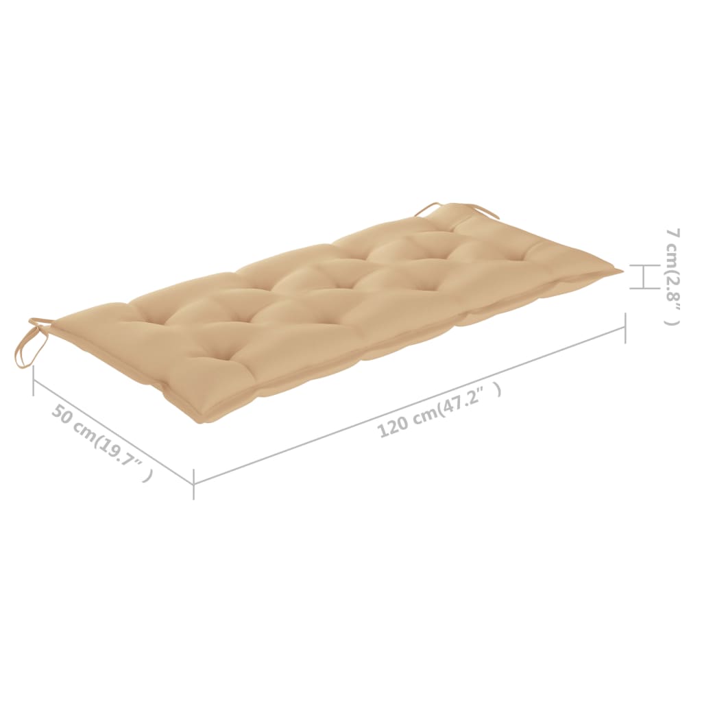 Panca da Giardino Pieghevole con Cuscino 118 cm in Bambù | homemem39