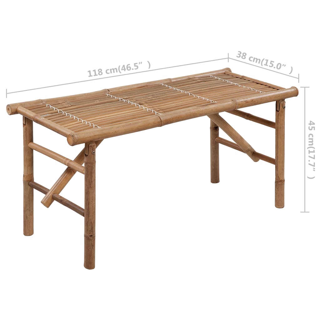 Panca da Giardino Pieghevole con Cuscino 118 cm in Bambù - homemem39