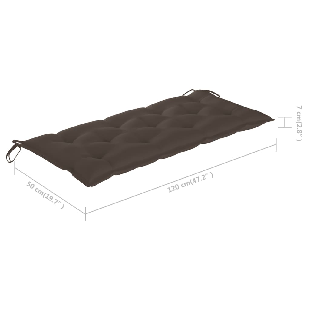 Panca da Giardino Pieghevole con Cuscino 118 cm in Bambù - homemem39