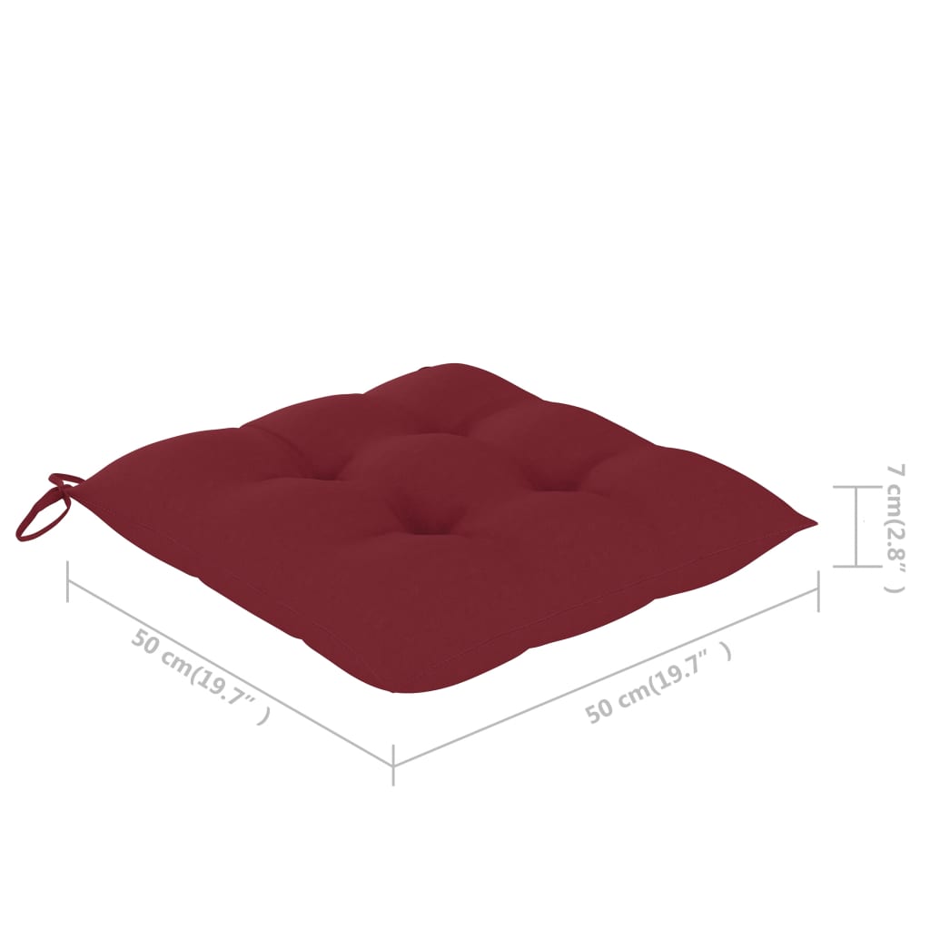 Sedie da Pranzo da Esterni con Cuscini 3 pz Massello di Acacia - homemem39