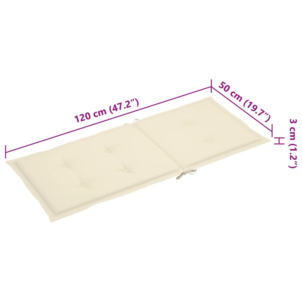 Sedie da Giardino Reclinabili 3 pz con Cuscini Massello Acacia | homemem39