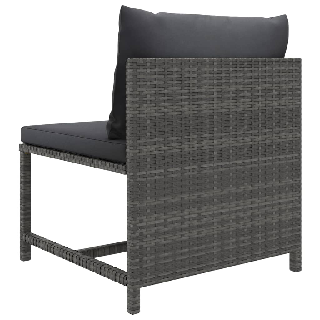 6-piece Garden Sofa Set with Gray Polyrattan Cushions