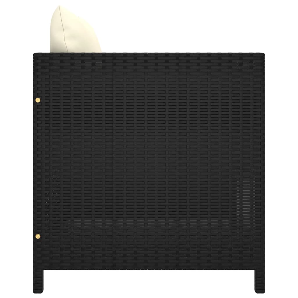 Set Divani da Giardino 5 pz con Cuscini in Polyrattan Nero - homemem39
