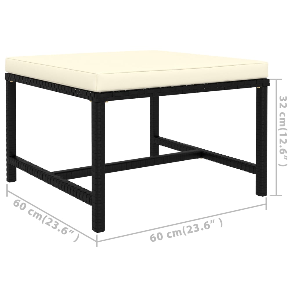 Set Divani da Giardino 6 pz con Cuscini in Polyrattan Nero | homemem39