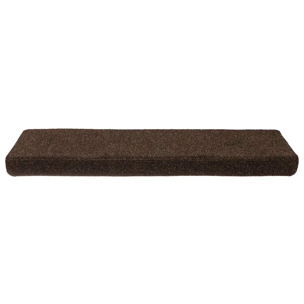 Tappetini per scale autoadesivi 15 pz 65x21x4 cm marrone bordo rettangolare - homemem39