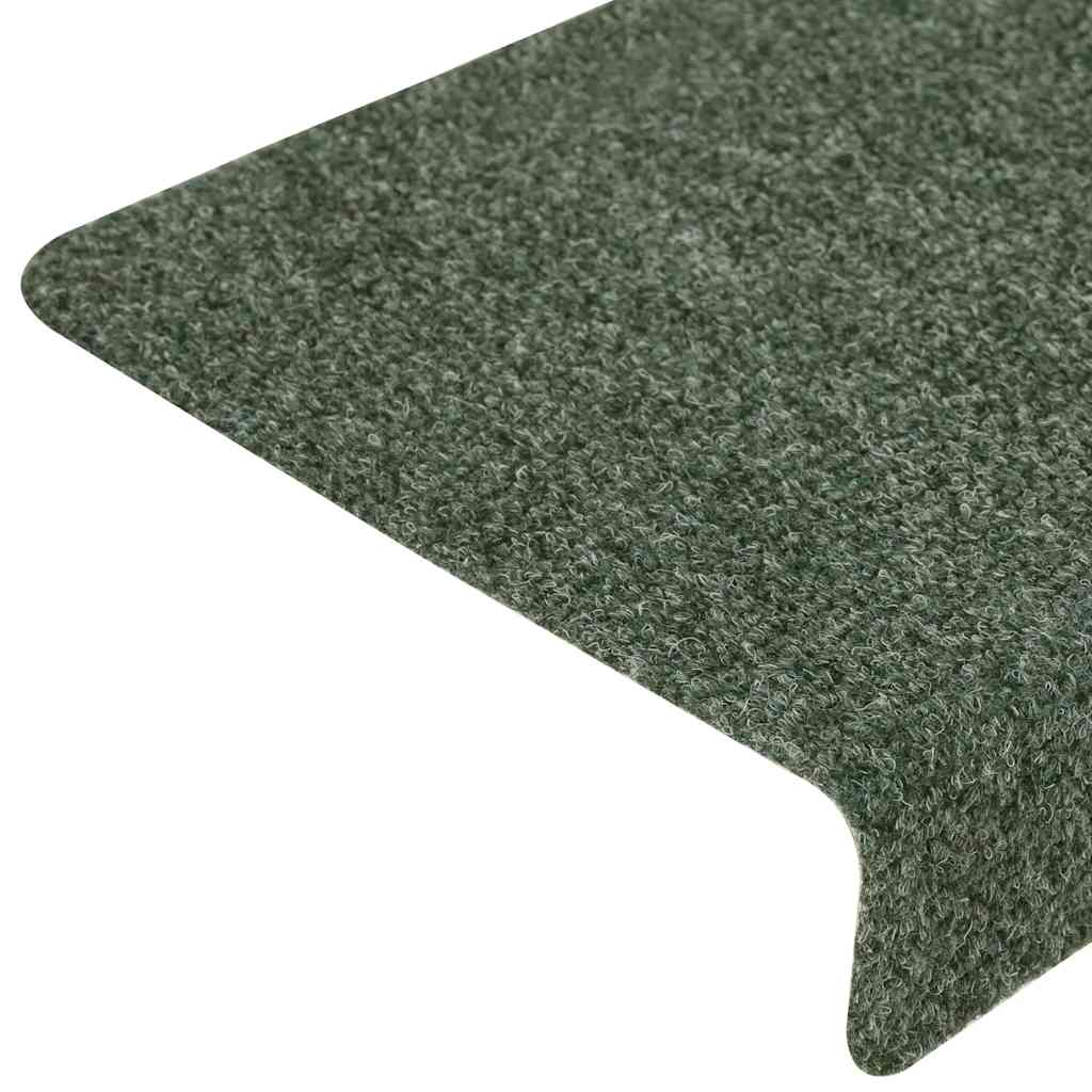 Tappetini per scale autoadesivi 15 pz 65x21x4 cm verdi con bordo rettangolare - homemem39