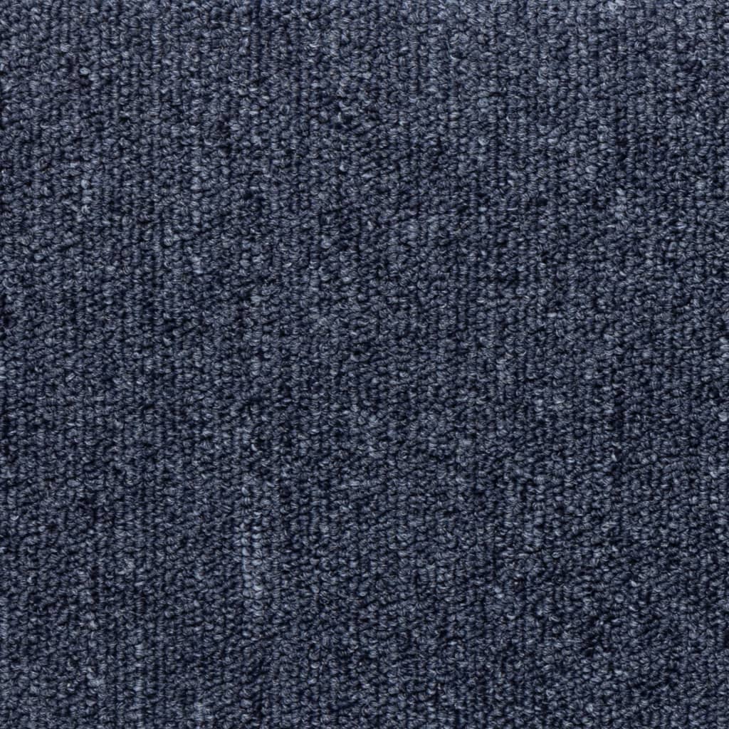 Tappetini per scale 15 pz 65x21x4 cm Grigio scuro e blu con bordo rettangolare - homemem39