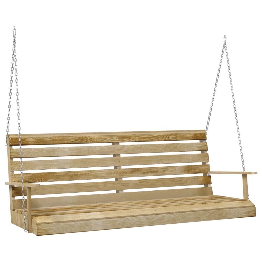 Panchina a Dondolo in Legno di Pino Impregnato 55x65x60 cm - homemem39