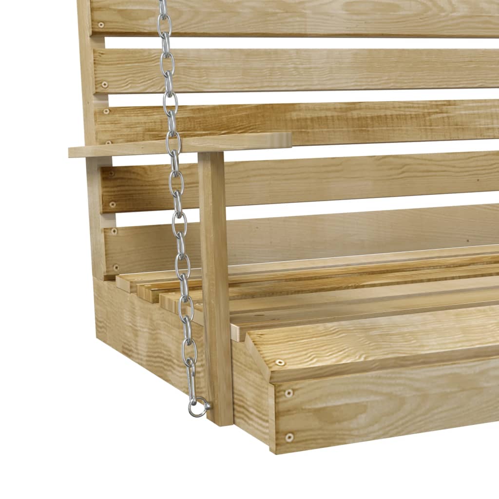 Panchina a Dondolo in Legno di Pino Impregnato 55x65x60 cm - homemem39