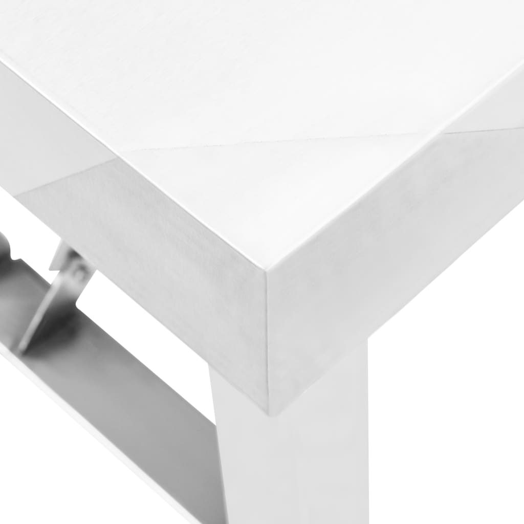 Tavolo da Lavoro Cucina Pieghevole 100x60x80 cm in Acciaio Inox - homemem39