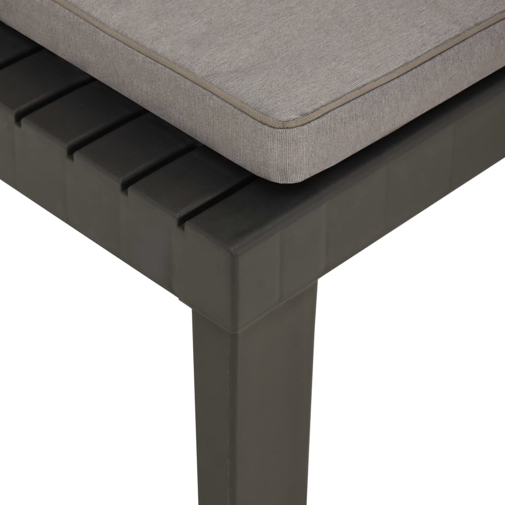 Sedie a Sdraio da Giardino con Cuscini 2 pz in Plastica Grigio - homemem39