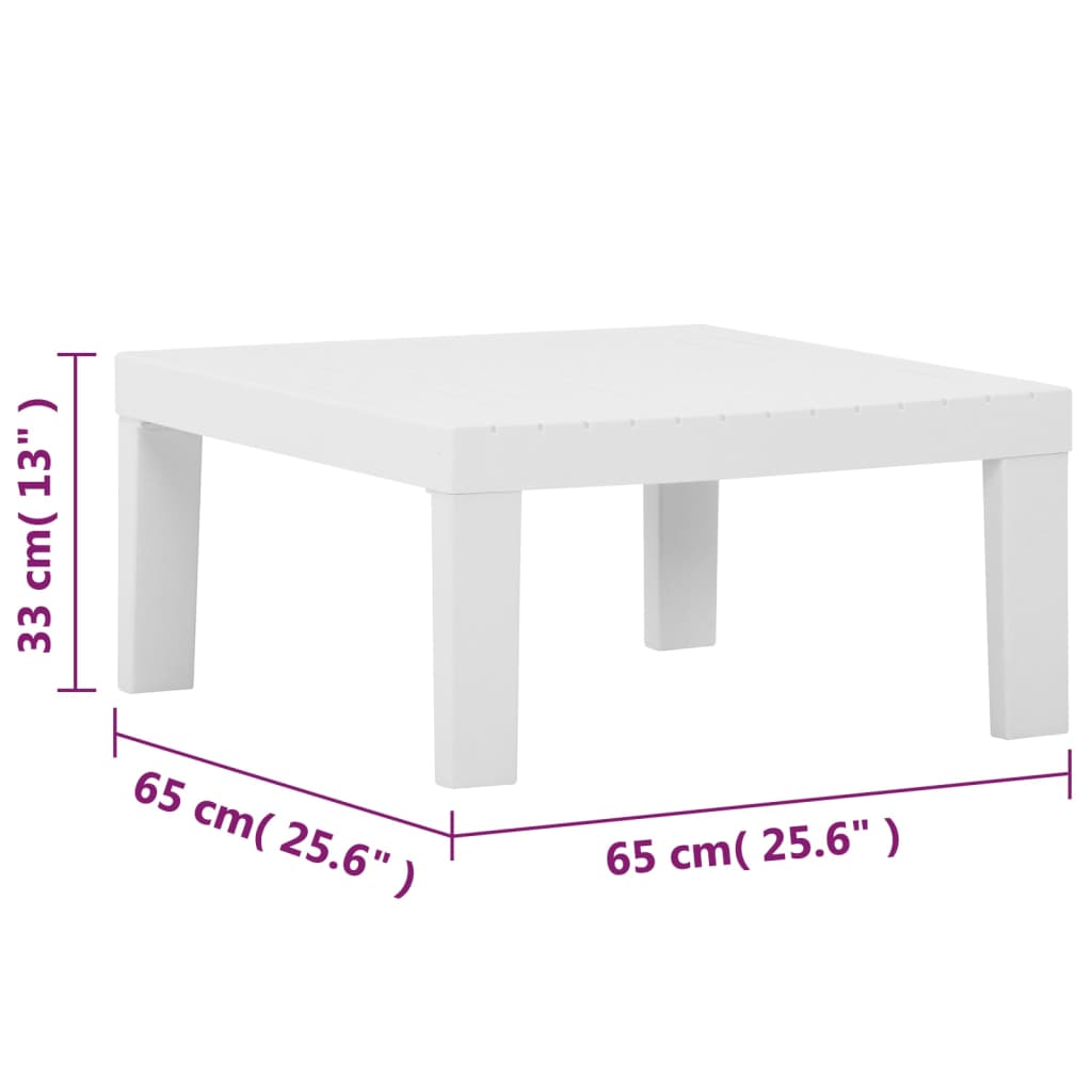 Set Divani da Giardino con Cuscini 4 pz in Plastica Bianco - homemem39