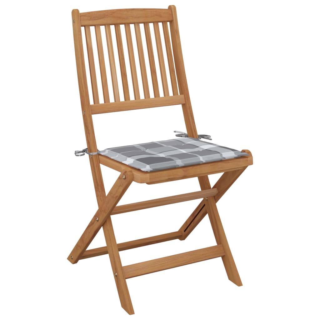 Sedie da Giardino Pieghevoli 6 pz con Cuscini Massello Acacia - homemem39
