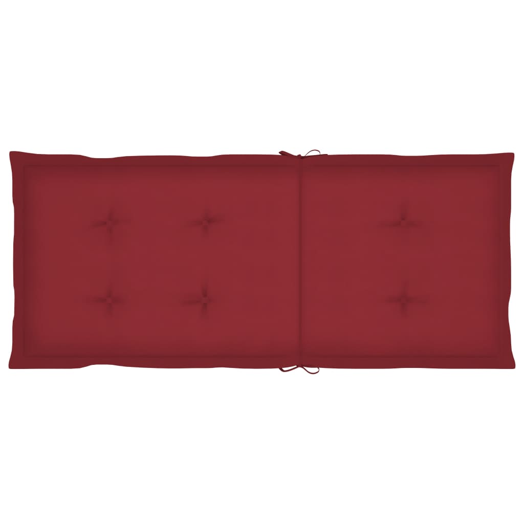 Sedie da Giardino 4 pz con Cuscini Rosso Vino Massello di Teak - homemem39