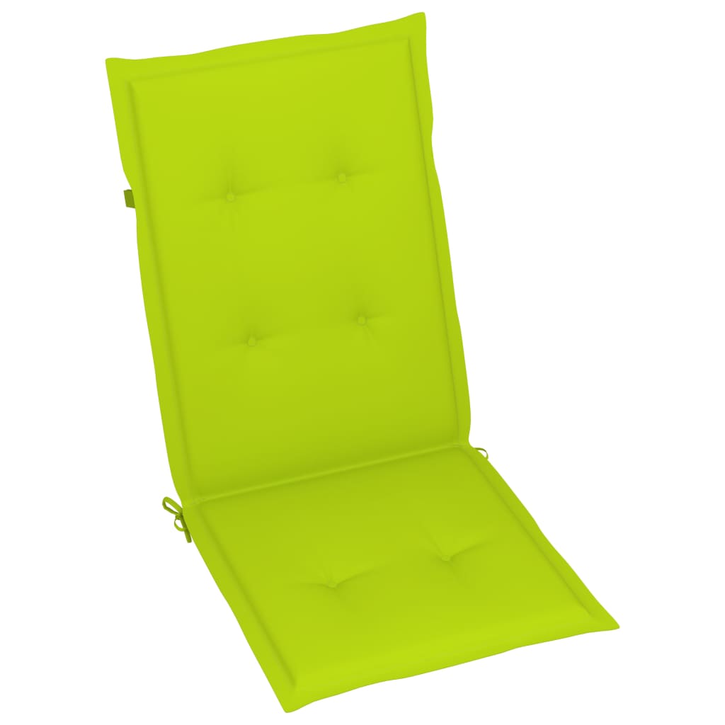 Sedie Giardino 4 pz e Cuscini Verde Brillante Massello di Teak - homemem39