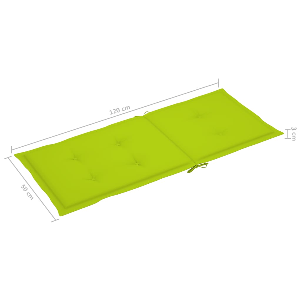 Sedie Giardino 4 pz e Cuscini Verde Brillante Massello di Teak - homemem39