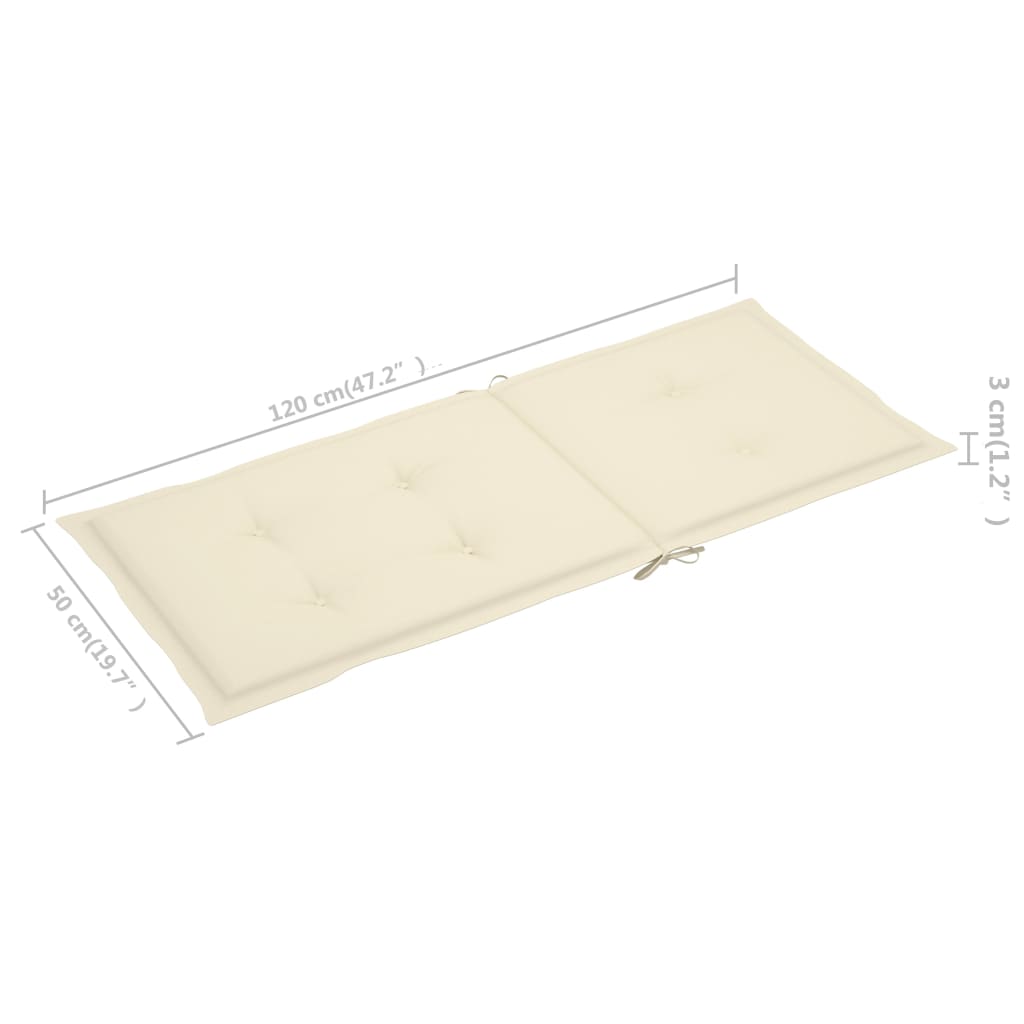 Sedie da Giardino 6 pz con Cuscini Crema Massello di Teak - homemem39