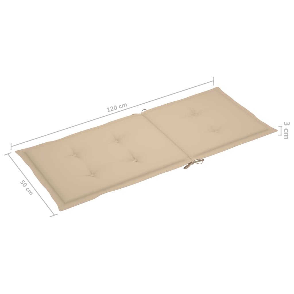 Sedie da Giardino 6 pz con Cuscini Beige in Massello di Teak - homemem39