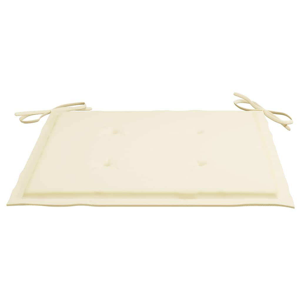 Sedie da Giardino con Cuscini Crema 6 pz in Massello di Teak - homemem39