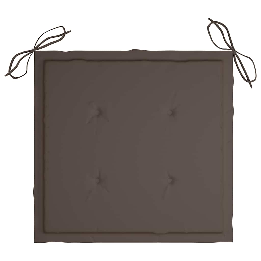 Sedie da Giardino Cuscini Grigio Talpa 6 pz in Massello di Teak - homemem39