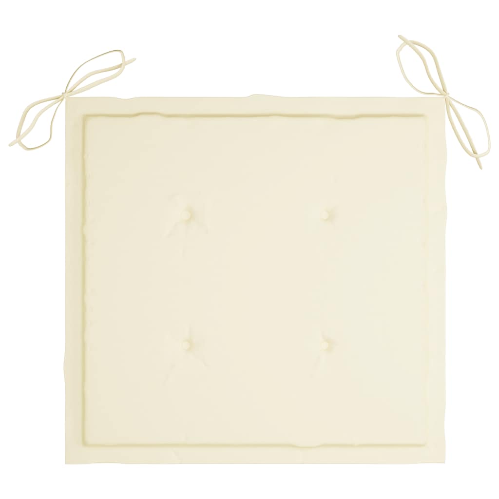 Sedie da Giardino con Cuscini Crema 4 pz Legno Massello di Teak - homemem39