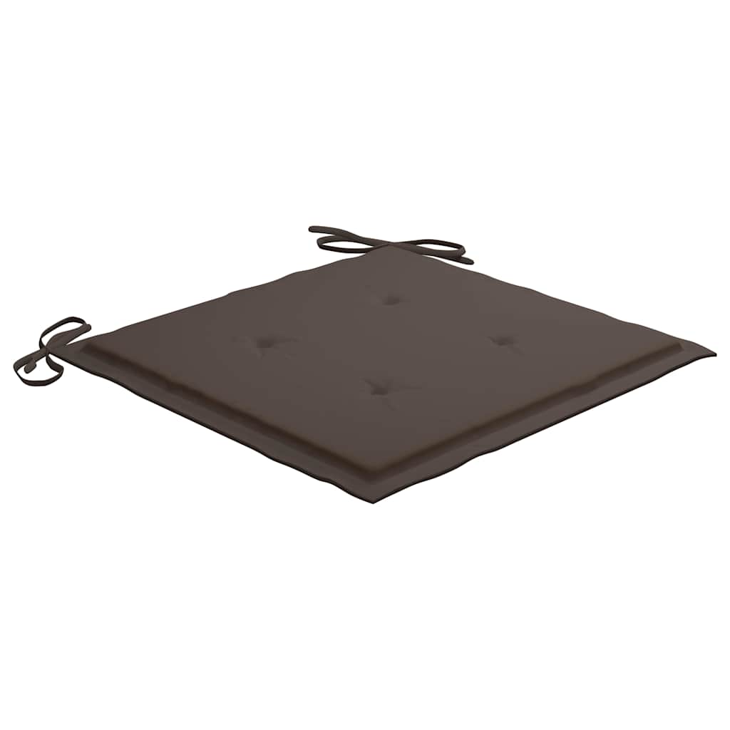 Sedie da Giardino con Cuscini Tortora 4 pz Legno Massello Teak - homemem39