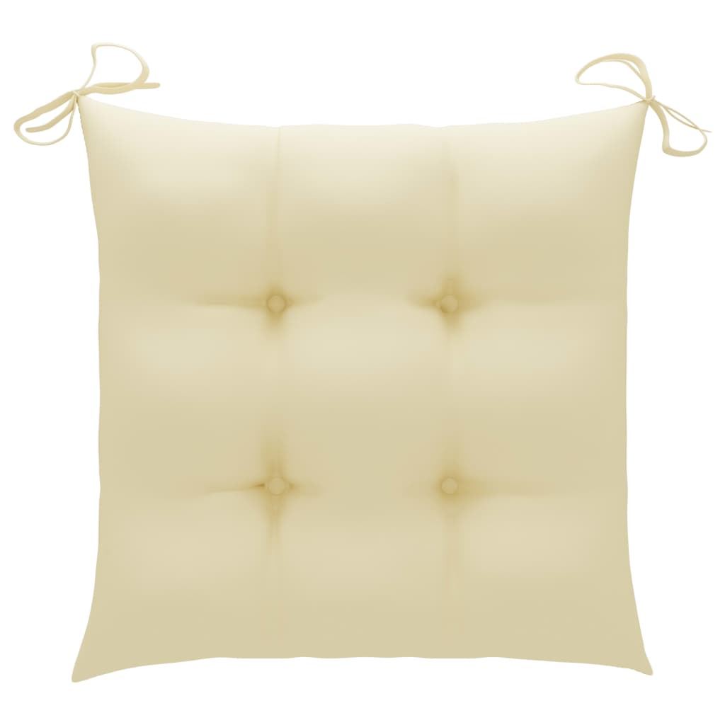 Sedie Giardino con Cuscini Bianco Crema 4pz Legno Massello Teak - homemem39