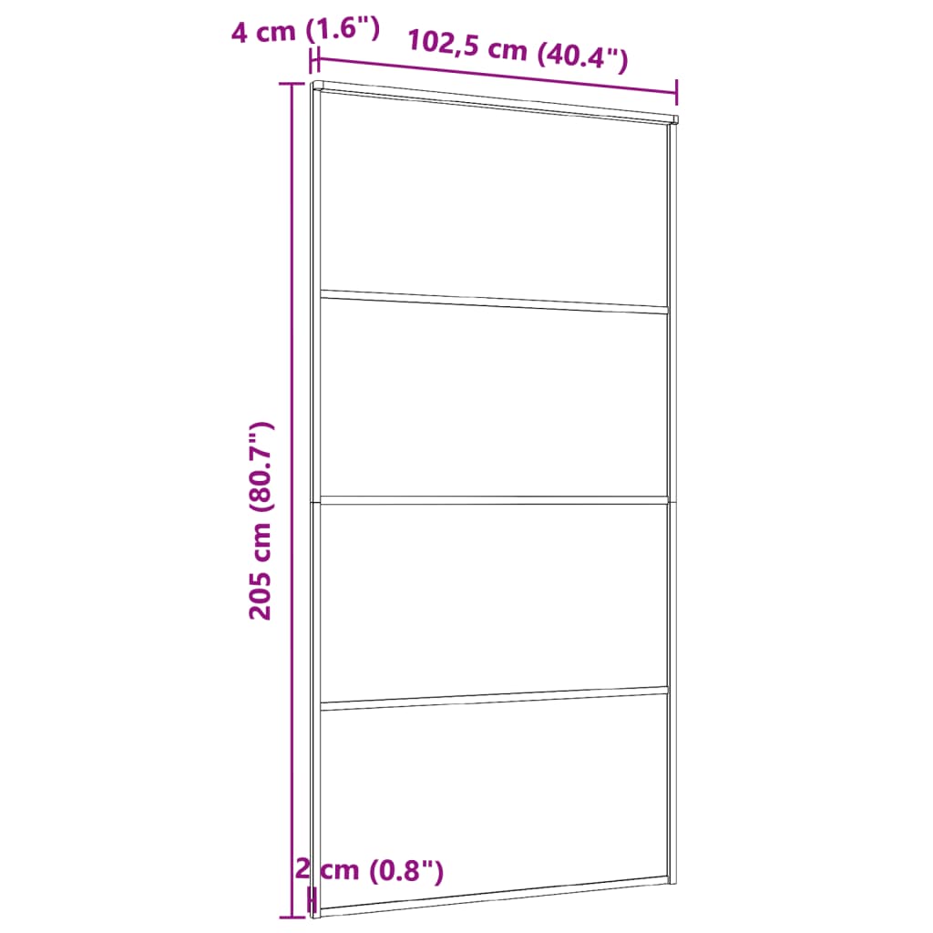 Porta Scorrevole in Vetro ESG e Alluminio 102,5x205 cm Nera - homemem39