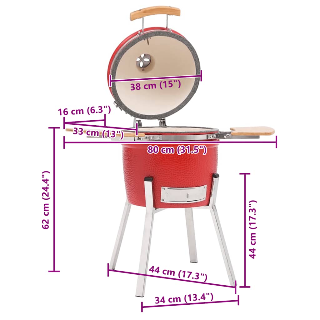 Griglia Barbecue Kamado Affumicatore in Ceramica 81 cm - homemem39