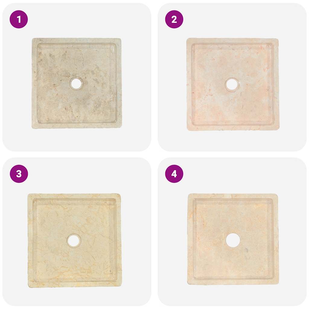 Lavandino Crema 40x40x10 cm in Marmo - homemem39