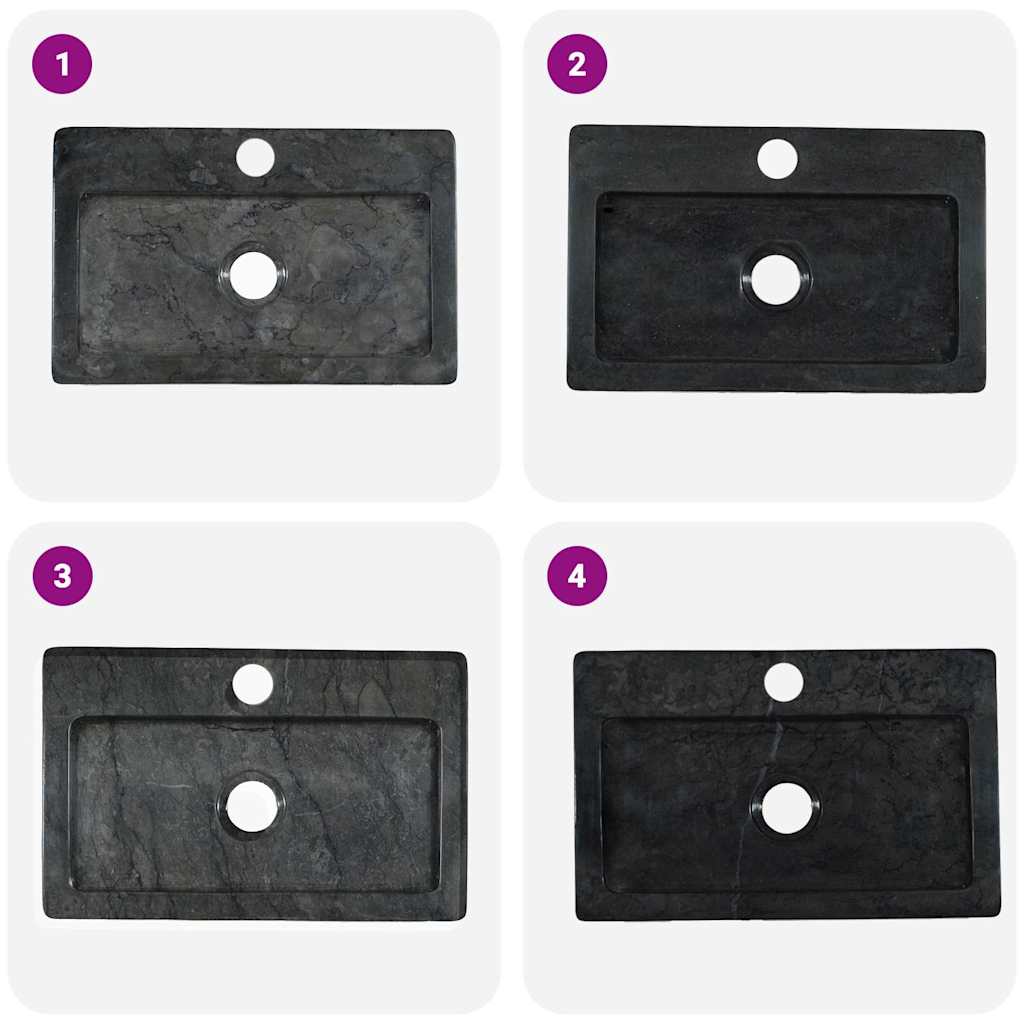 Lavello a Parete Nero 38x24x6,5 cm in Marmo