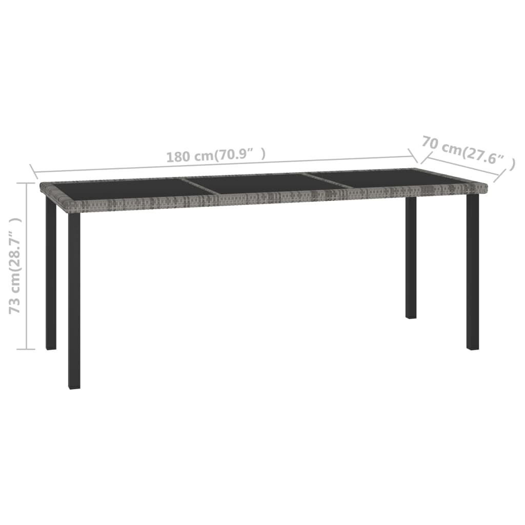 Set da Pranzo da Giardino 7 pz in Polyrattan Grigio | homemem39