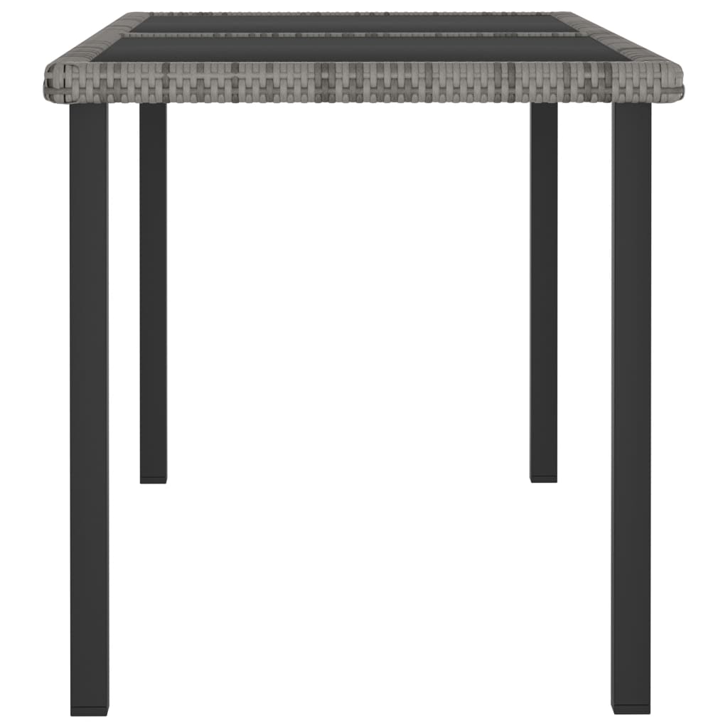 Set da Pranzo da Giardino 5 pz in Polyrattan Grigio