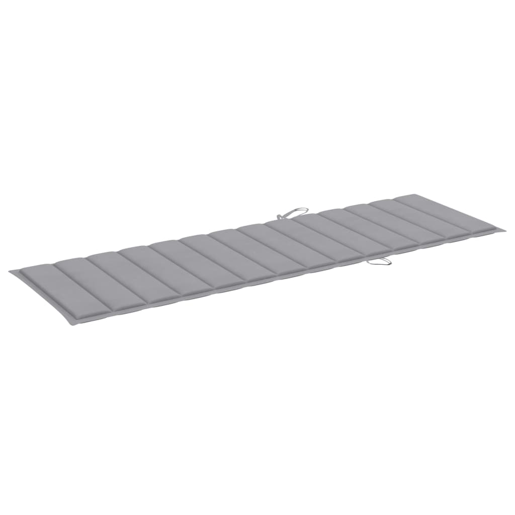 Lettino da Giardino con Cuscino Grigio Legno Pino Impregnato - homemem39
