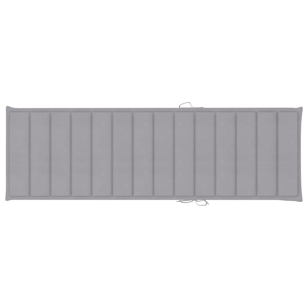 Lettino da Giardino con Cuscino Grigio Legno Pino Impregnato - homemem39