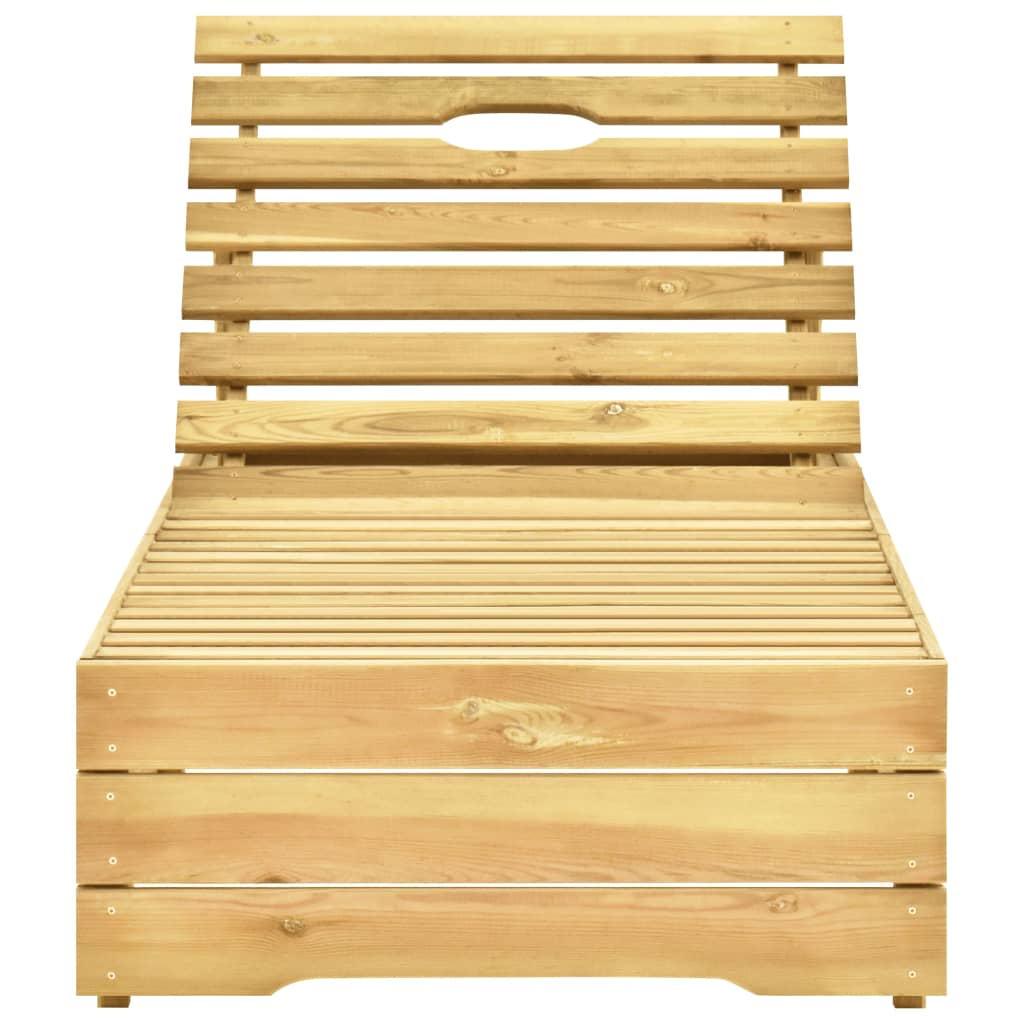 Lettino da Giardino con Cuscino Talpa in Legno Pino Impregnato - homemem39