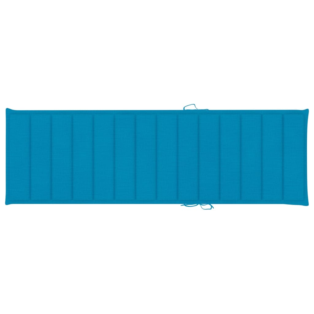 Lettino Prendisole Doppio e Cuscini Blu Pino Impregnato - homemem39