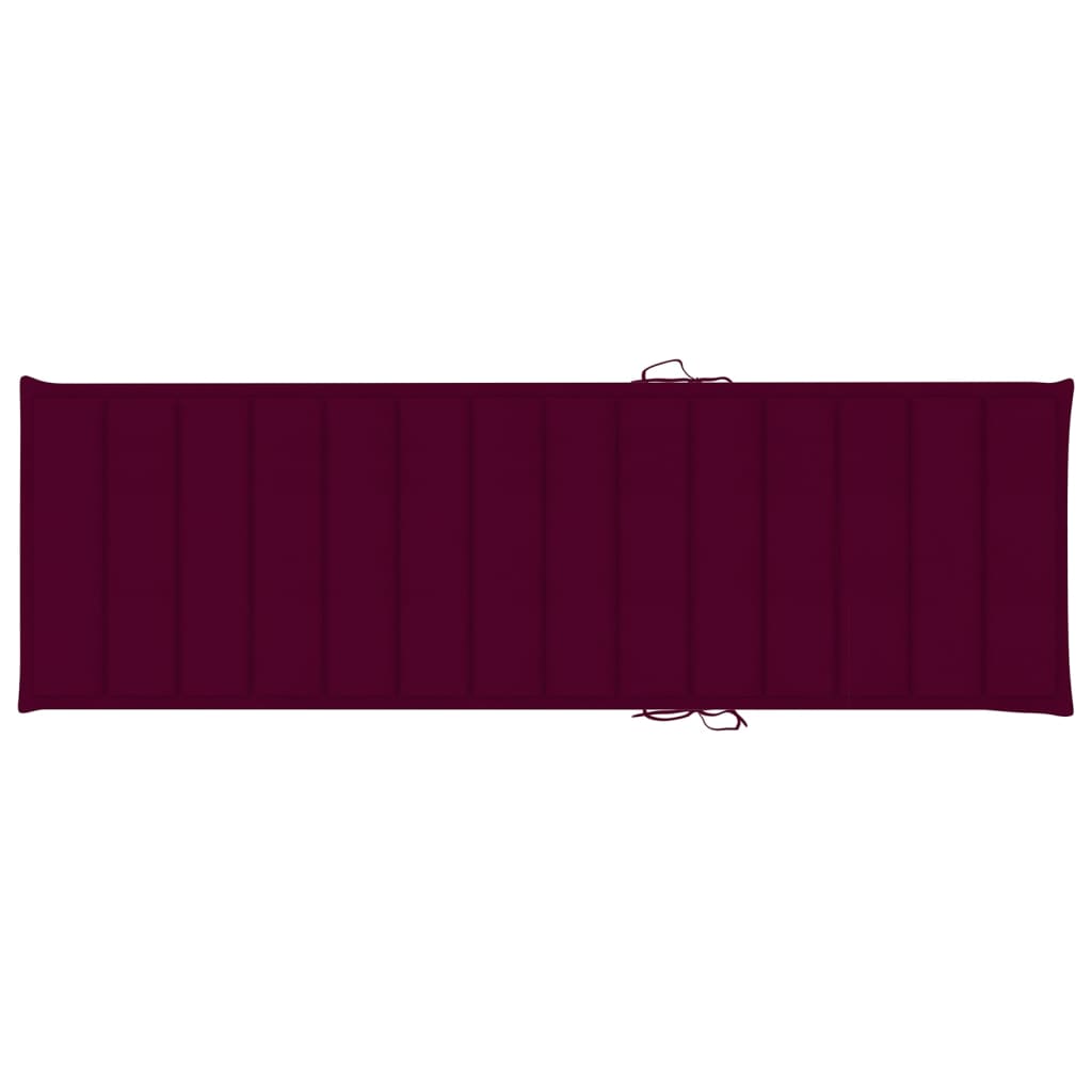 Lettino Prendisole Doppio e Cuscini Rosso Vino Pino Impregnato - homemem39