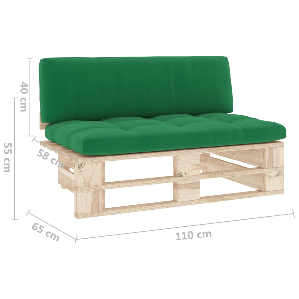 Divano Centrale Giardino su Pallet in Legno di Pino Impregnato | homemem39