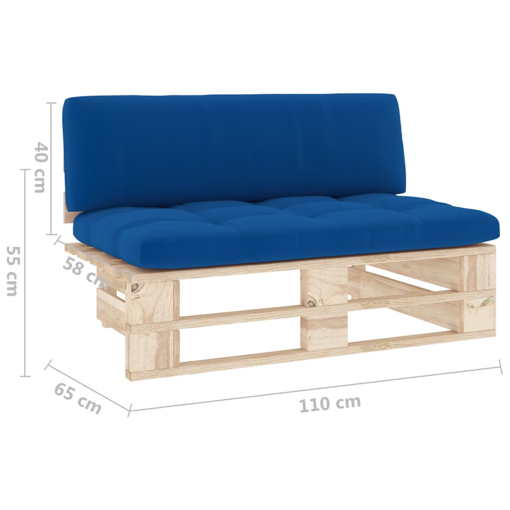 Divano Centrale Giardino su Pallet in Legno di Pino Impregnato | homemem39