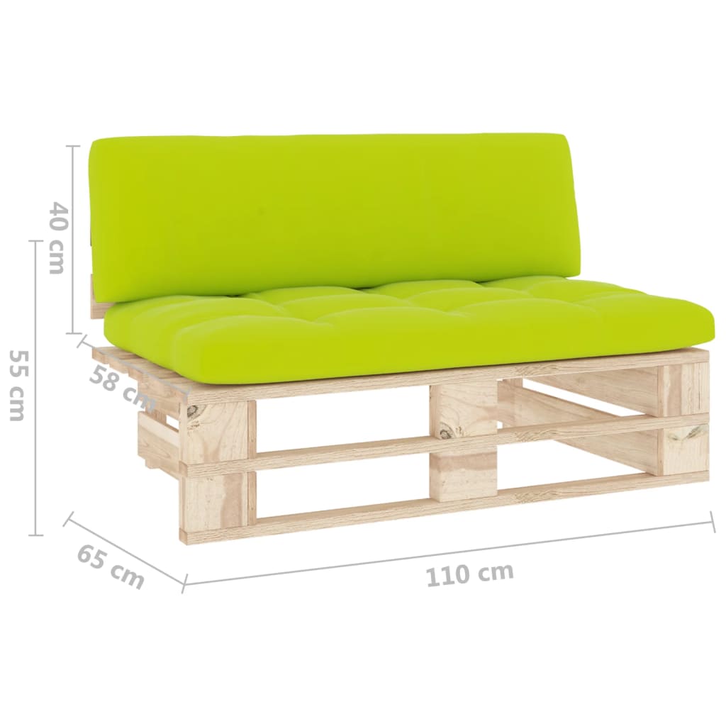 Divano Centrale Giardino su Pallet in Legno di Pino Impregnato | homemem39