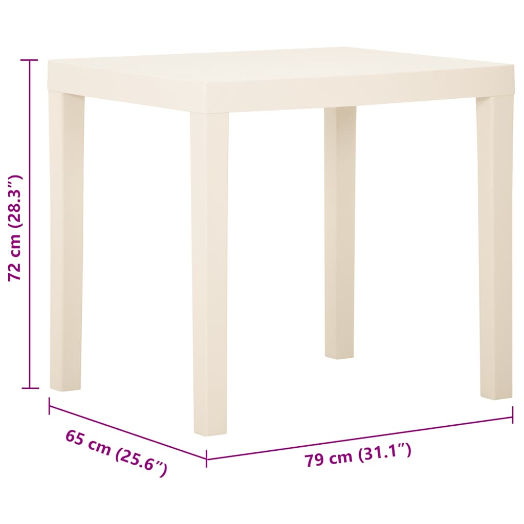 Tavolo da Giardino Bianco 79x65x72 cm in Plastica | homemem39