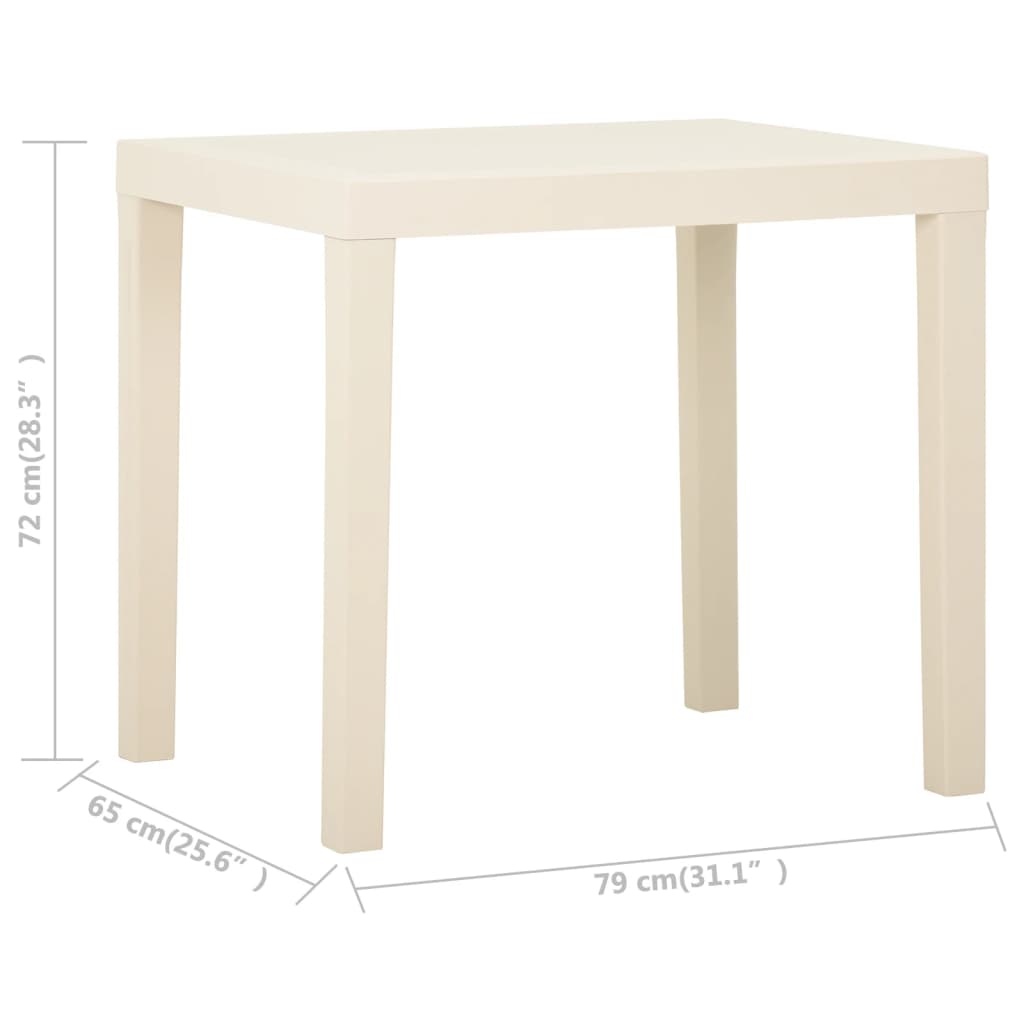 Tavolo da Giardino Bianco 79x65x72 cm in Plastica - homemem39